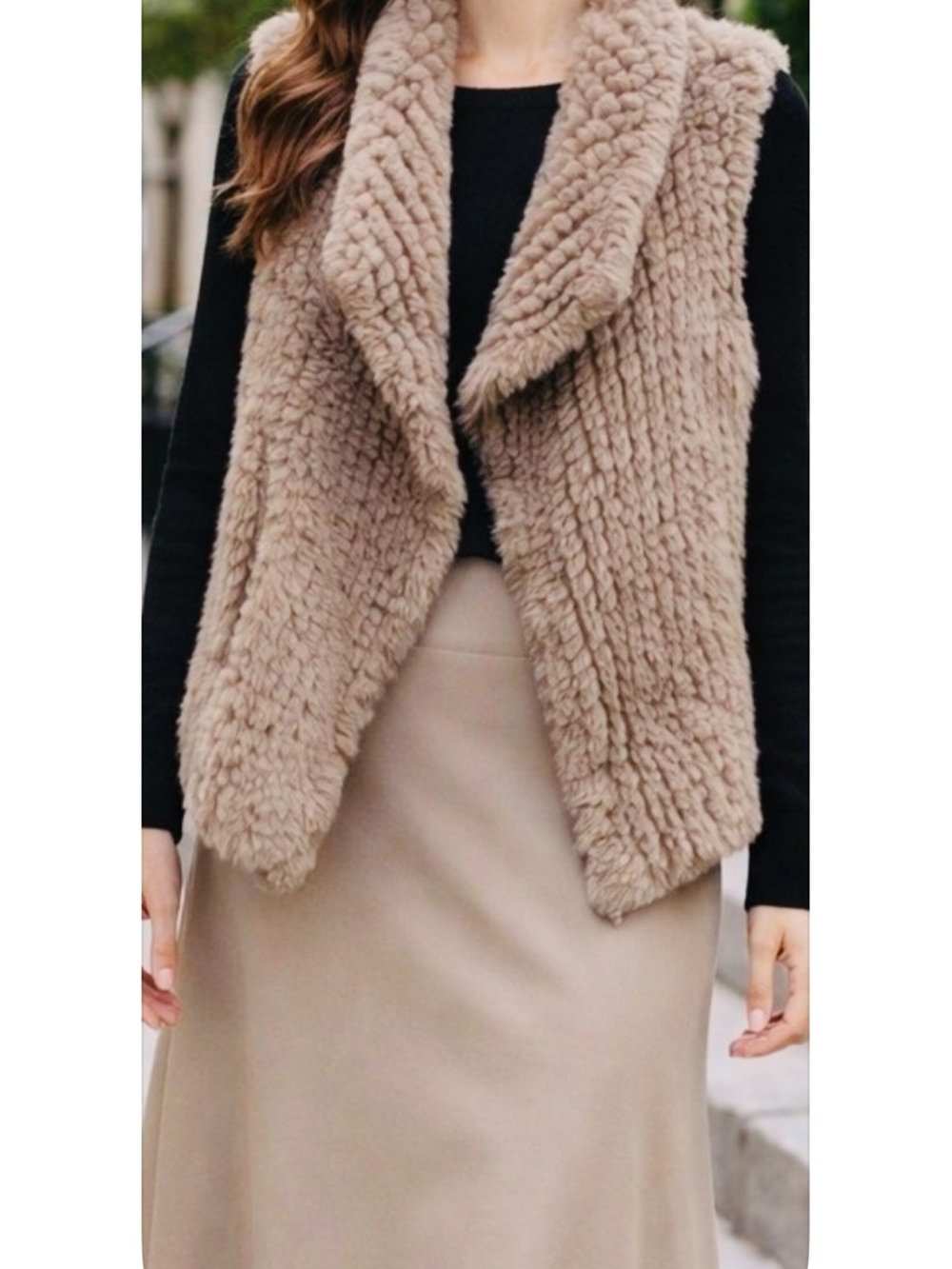 Faux Sherpa XS* Vest Plush Taupe/Pinkish, women’s Soft Surroundings